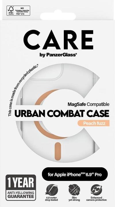 Actual product image PanzerGlass CARE Flagship Case Urban Combat w. Peachy MagSafe iPhone '24 6.9 "Pro (Apple iPhone 16 Pro Max)