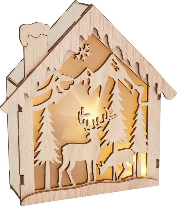 Image du produit VBS Kit de construction en bois "Maison lumineuse", éclairage inclus, 11 pièces