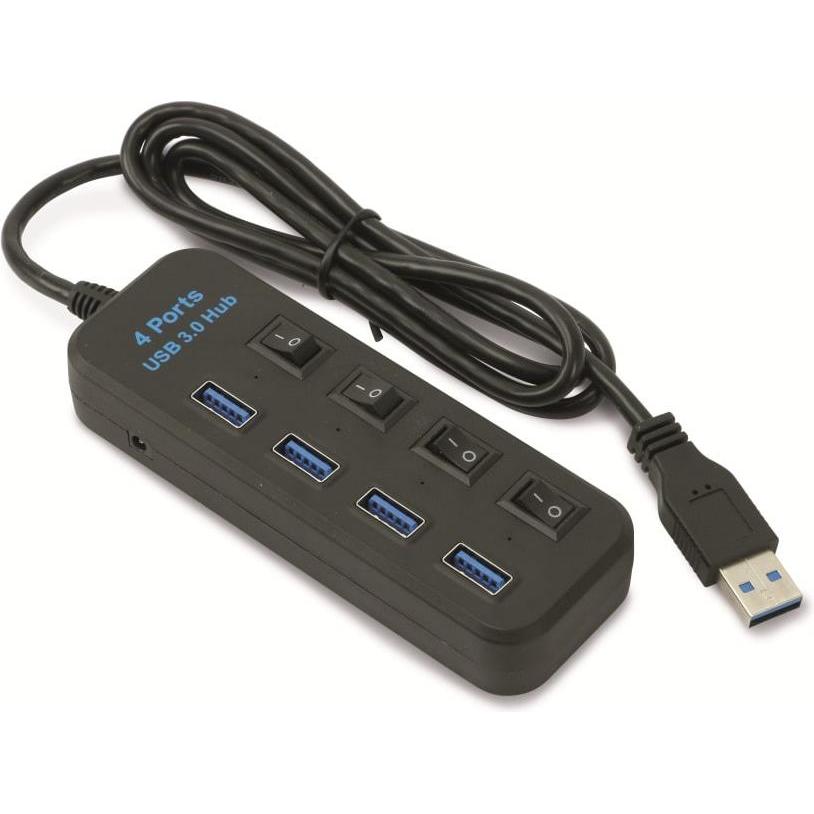 Red4Power USB 3.0 Hub R4-U004B (4 Ports), Dockingstation + USB Hub