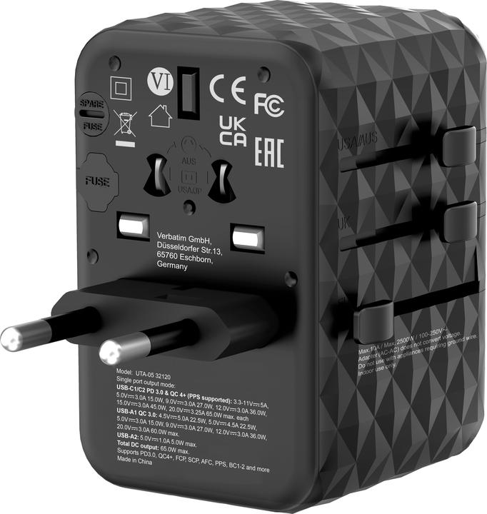 Actual product image Verbatim Universal travel adapter