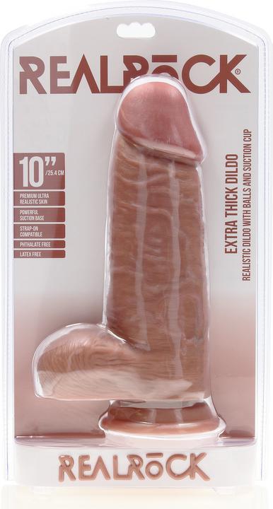 Image du produit RealRock Extra Thick Straight with Balls 10 / 25,4 cm - Tan