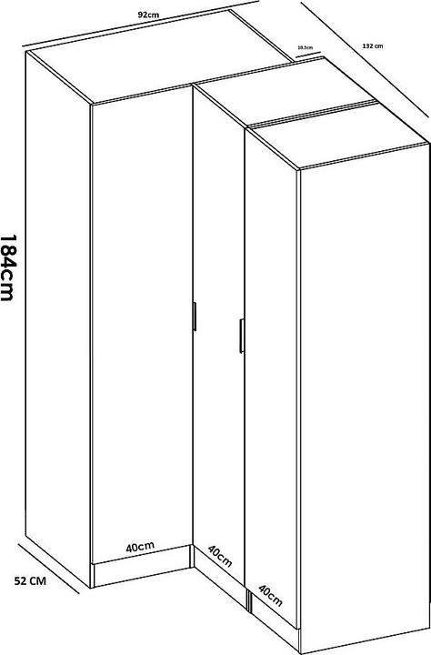 Immagine prodotto Vente-unique Listowel (132 x 52 x 184 cm)