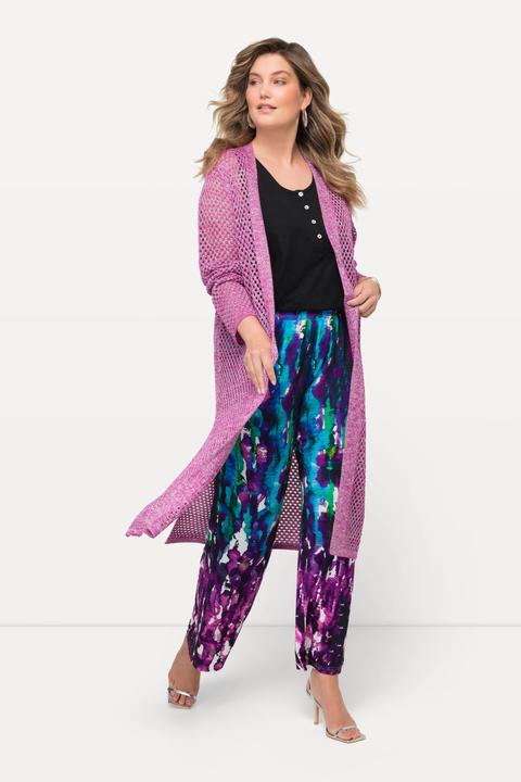Produktbild Miamoda Long-Strickjacke, Ajourstrick, Metallic-Effekt, Langarm (54)