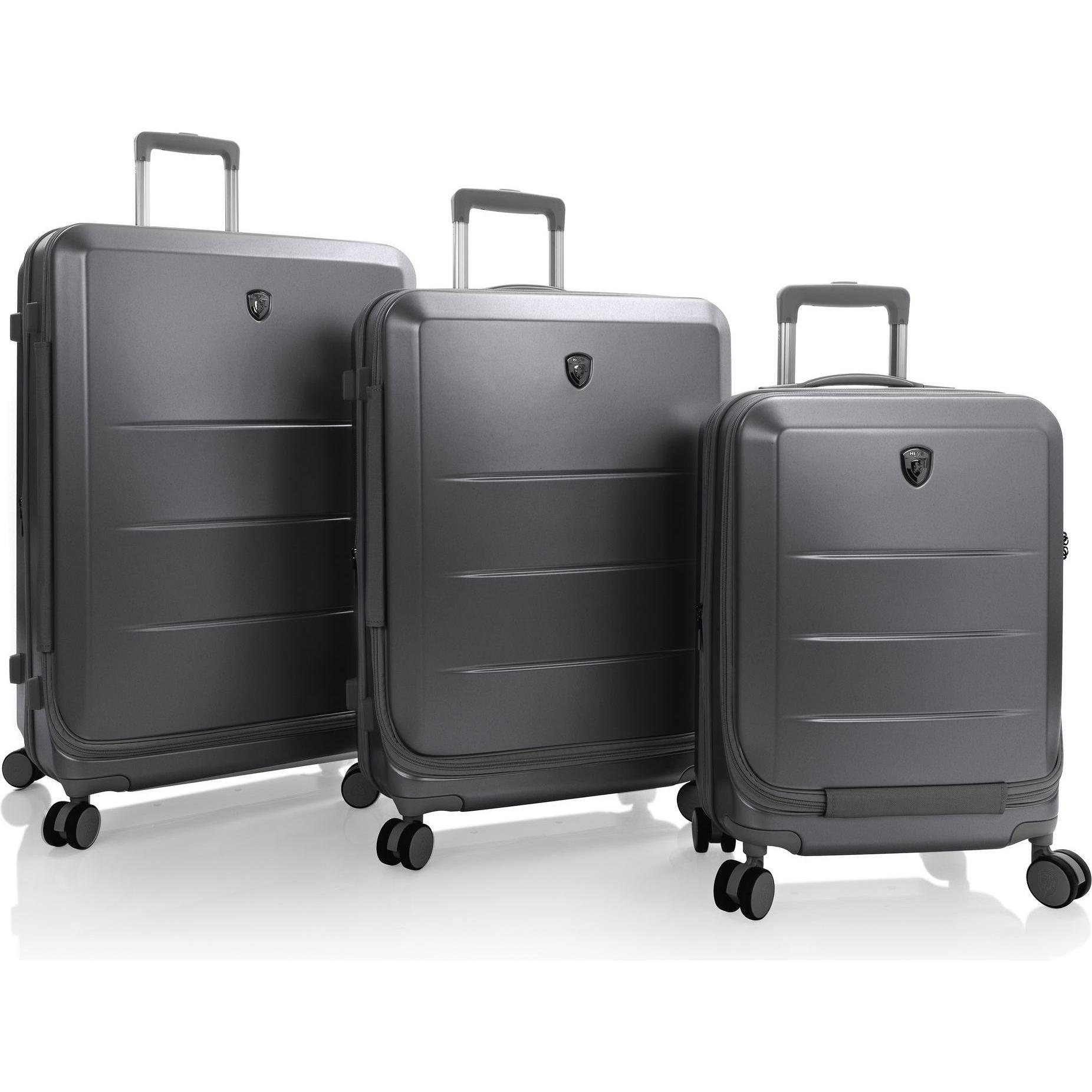 Heys, Koffer, EZ Fashion 4 Rollen Kofferset 3-teilig mit Dehnfalte, Grau, (237 l, XL (ab 115l))