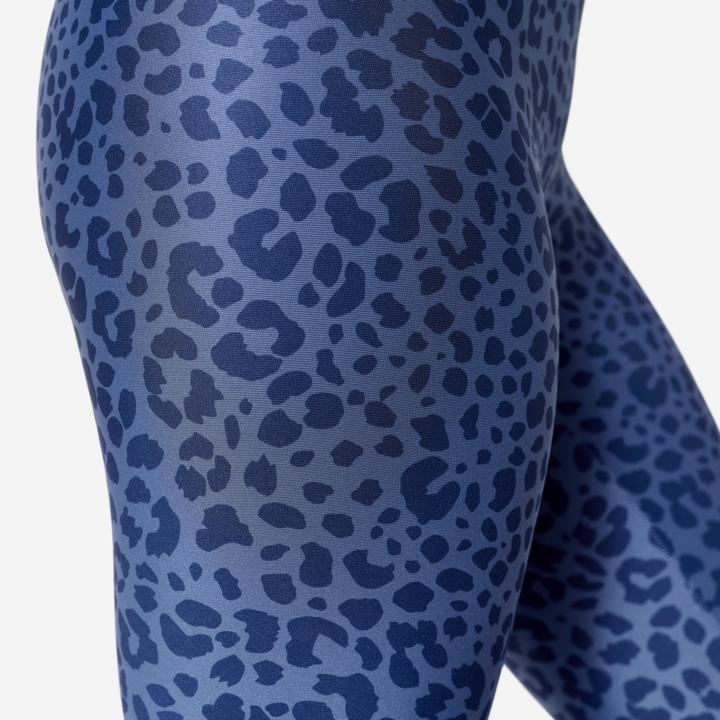 Actual product image Domyos Leggings Damen hoher Taillenbund - Leopardenprint blau (W30/L31)