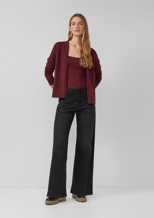 Produktbild s.Oliver Strickjacke Feinstrickjacke mit Rollkante am Saum (40)