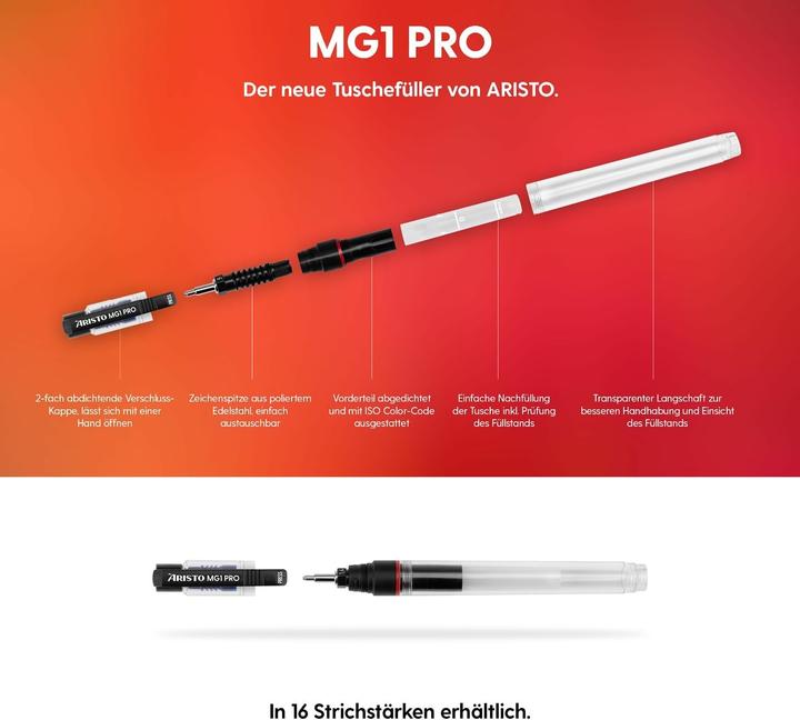 Actual product image Aristo Ink pen set mg1 College Set 3 pens 0.25/0.35/0.50mm (3x)