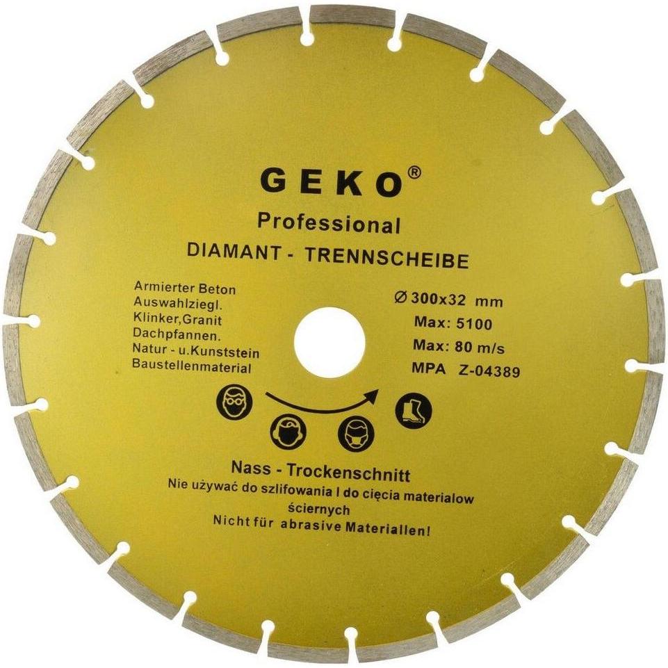 GEKO, Schleifmittel, Diamant-Segment-Trennscheibe, 300x8x32mm