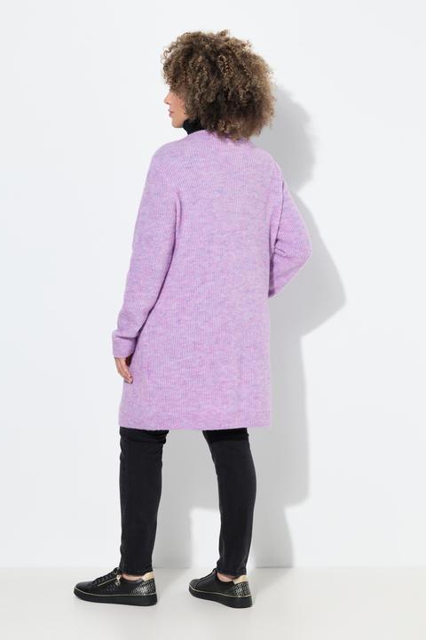Produktbild Ulla Popken Long-Strickjacke, Rippstrick, V-Ausschnitt, Langarm (42, 44)