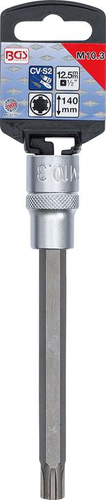 Actual product image BGS Bit Socket length 140 mm 12.5 mm (1/2") Drive Spline (for RIBE) M10.3 (M10,3)