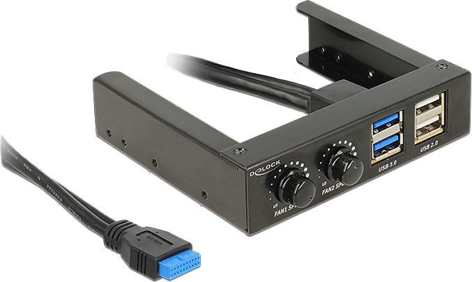 Actual product image Delock 3.5" Front Panel > 2 x USB 3.0 + 2 x USB 2.0 and fan control