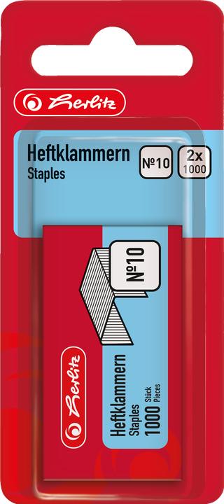 Image du produit Herlitz Agrafe No.10 zinguée 2 x 1000 pièces (2 x)