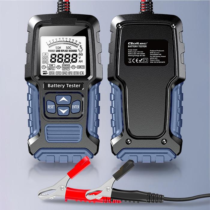 Produktbild Qoltec Digitaler Batterietester mit LCD-Display | 12V | 24V | 3Ah-400Ah