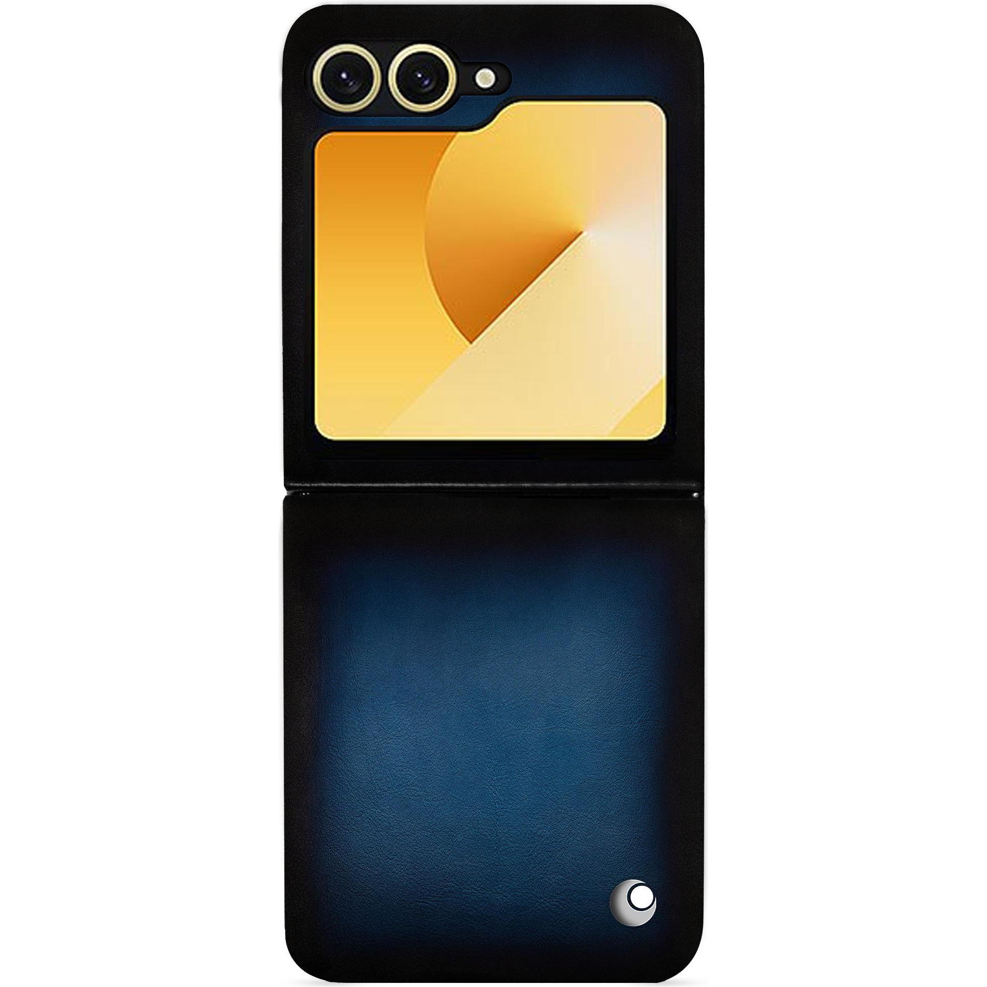 Noreve Lederschutzhülle Samsung Galaxy Z Flip5 (Samsung Galaxy Z Flip5), Smartphone Hülle, Blau