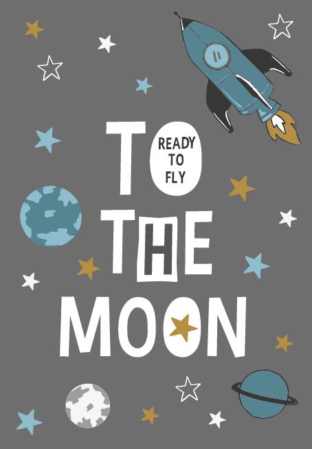 Produktbild Paco Home Raketen-Motiv Spruch-Print (160 x 230 cm)