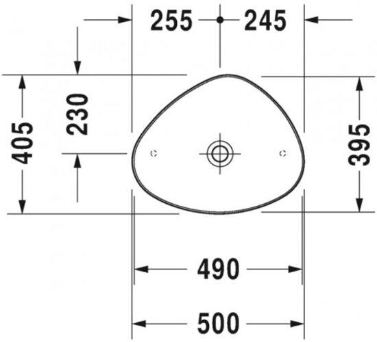 Actual product image Duravit Countertop basin Cape Cod 50 cm white 2339500000 (405 mm, 500 mm)