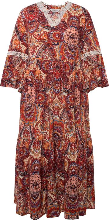 Image du produit Angel of Style Robe maxi trapèze à imprimé all-over. Col tunisien et manches 3/4 (52)