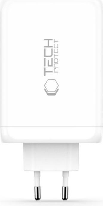 Actual product image Tech-Protect NC240W-GAN 4-PORT NETZLADEGERÄT PD 240W / QC3.0 WEISS (240 W, 4 ports)