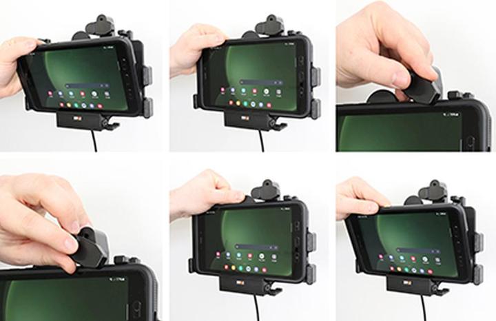 Actual product image Brodit Holder with lock, active + USB-HOST (type C), 12/24V, for SAMSUNG Galaxy Tab Active 5