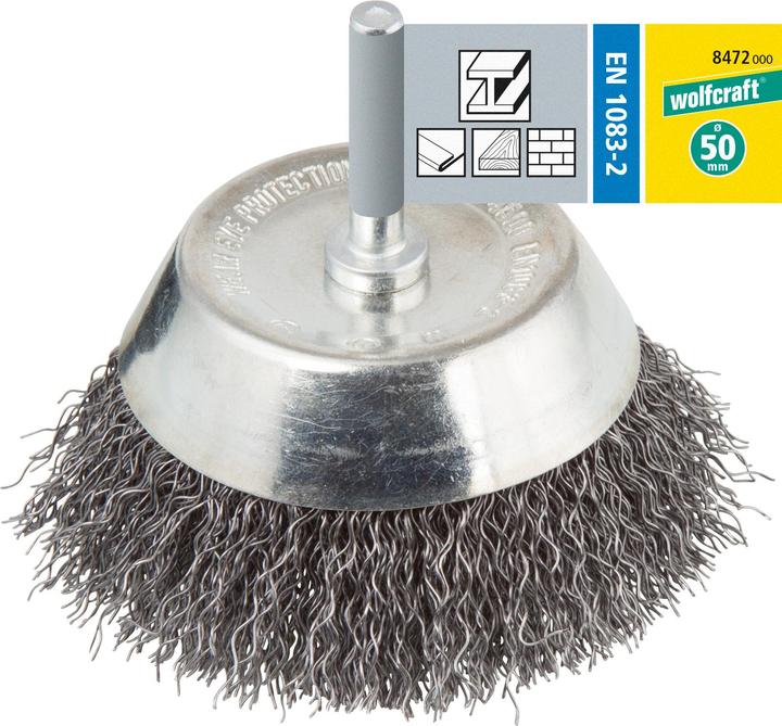 Actual product image wolfcraft wolfcraft 1 steel wire cup brush S=6-kt. ø75mm