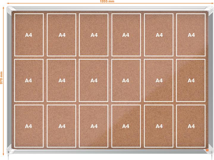 Actual product image Nobo Lockable Notice Board Premium Plus Indoor Cork (Bulletin board)