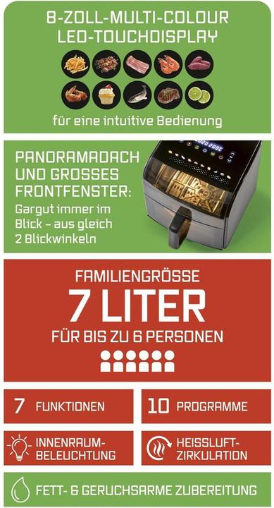 Produktbild Gourmetmaxx Heissluft-Fritteuse 7 l