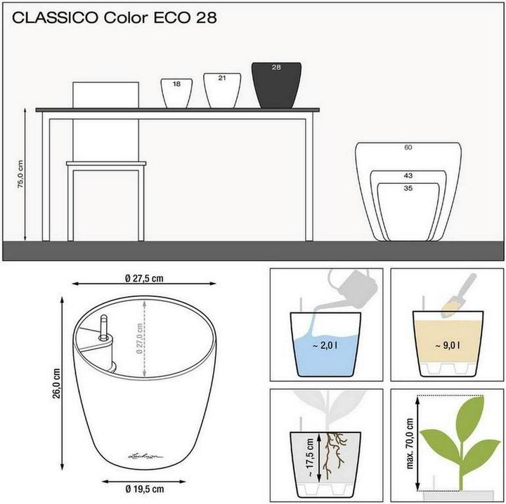Produktbild Lechuza CLASSICO Color 28 (27.50 x 26 cm)