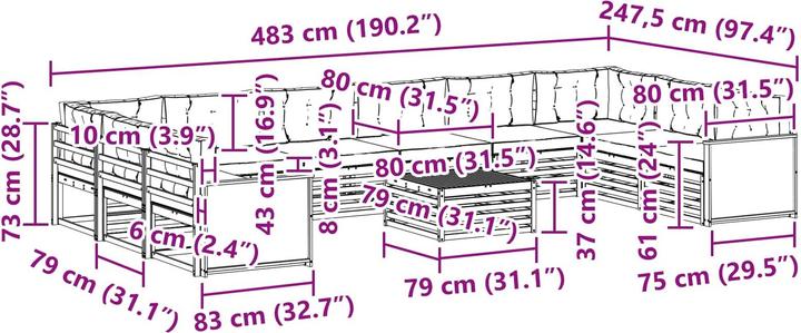 Produktbild vidaXL Outdoor-Sofa