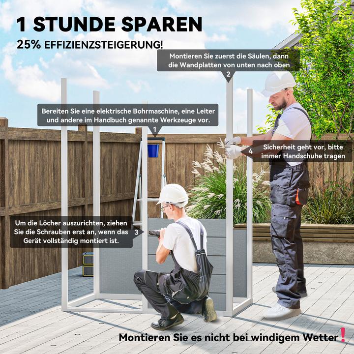 Actual product image Outsunny Gerätehaus Kunststoff, Aluminiumlegierung Grau