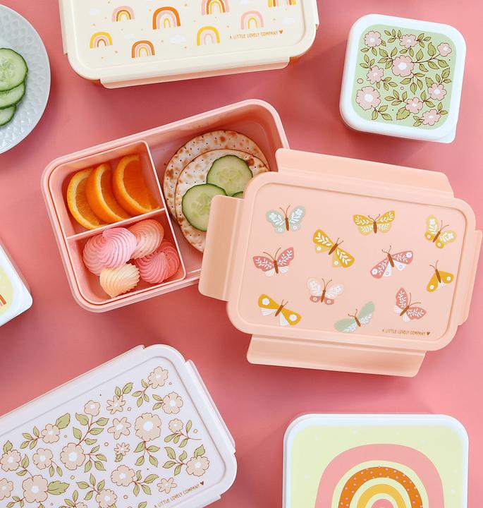 Actual product image A Little Lovely Company Bento lunch box butterflies