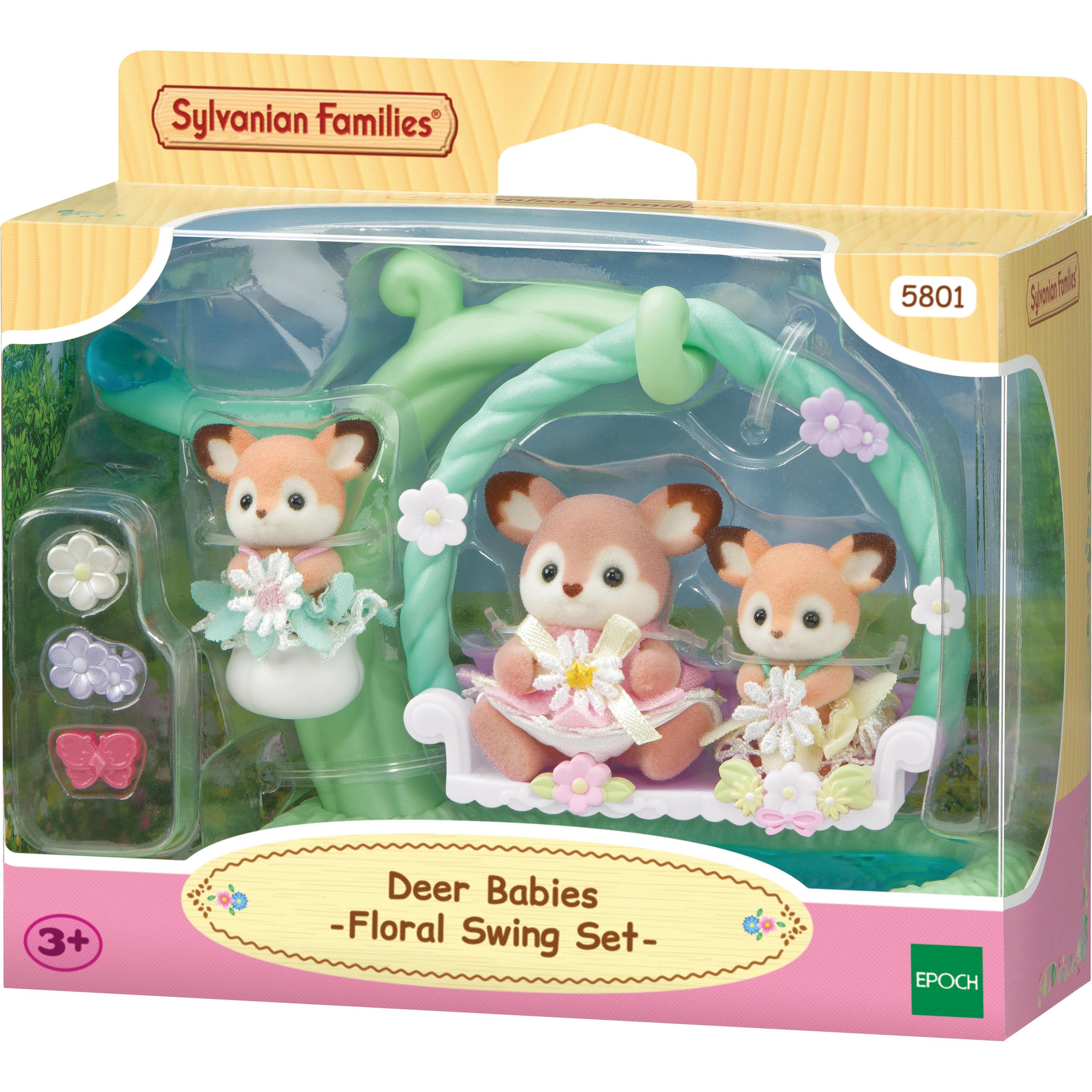Sylvanian Families Reh Babys mit Blumenschaukel Spielset