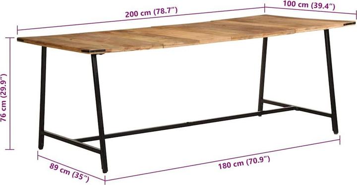 Produktbild vidaXL Esstisch (200 x 100 x 75 cm)