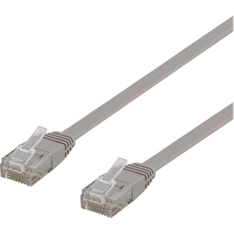 Deltaco patchkabel - 5 m - gra (U/UTP, CAT6, 5 m), Netzwerkkabel