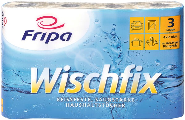 Actual product image Fripa Kitchen roll Wischfix, 3-ply, bright white (4 x)