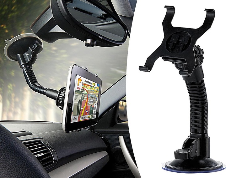 Produktbild NavGear Schwanenhals-Tablet-Halterung mit extra starkem Saugfuss
