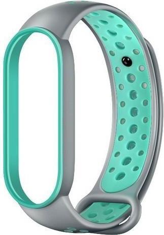 Actual product image Beline pasek Design Mi Band 7/6/5 szaro-zielony /grey-green (Plastic, Silicone)