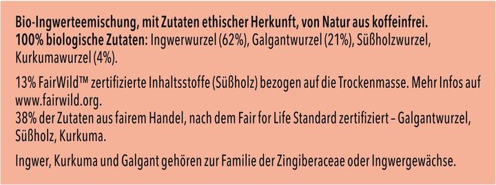 Nährwerte und Zutaten Pukka Drei Ingwer (36 g)