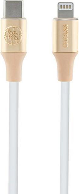 Produktbild Guess GUCLLALRGDD kabel USB-C - Lightning 1.5m Fast Charging złoty/light gold Ebossed Logo (1.50 m, USB 3.2 Gen 1)