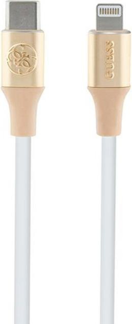 Actual product image Guess GUCLLALRGDD cable USB-C - Lightning 1.5m Fast Charging złoty/light gold Ebossed Logo (1.50 m, USB 3.2 Gen 1)