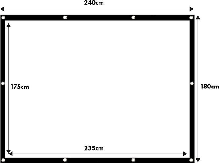 Produktbild Maclean Projektionswand 120 240x180cm 4:3 25mm Rand Spannhaken MC-169 (120", 4:3)