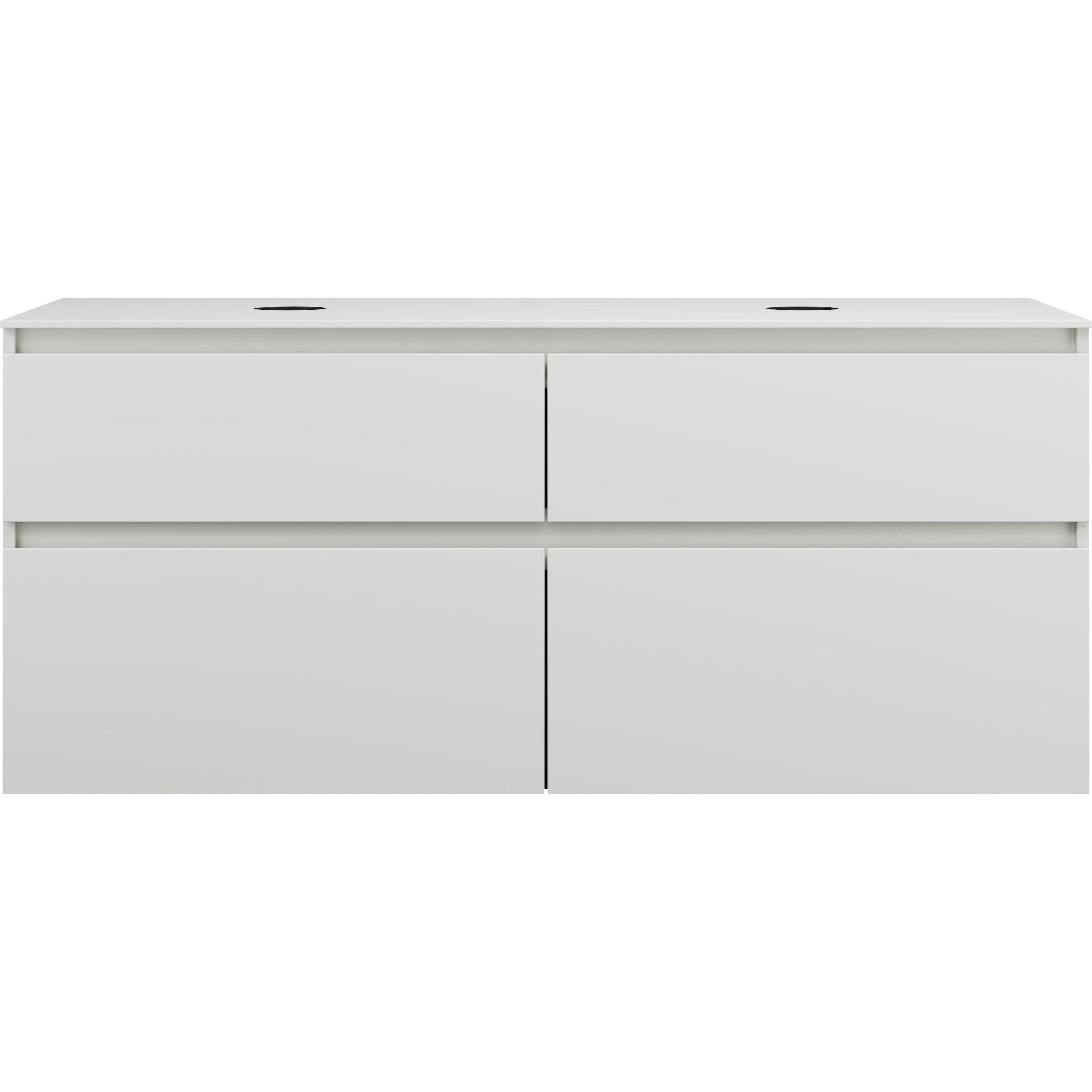 burgbad, Waschtischkonsole, Lin20 Waschtischunterschrank inklusive Konsolenplatte, 2 Beckenausschnitte, 4 Auszüge, Tief