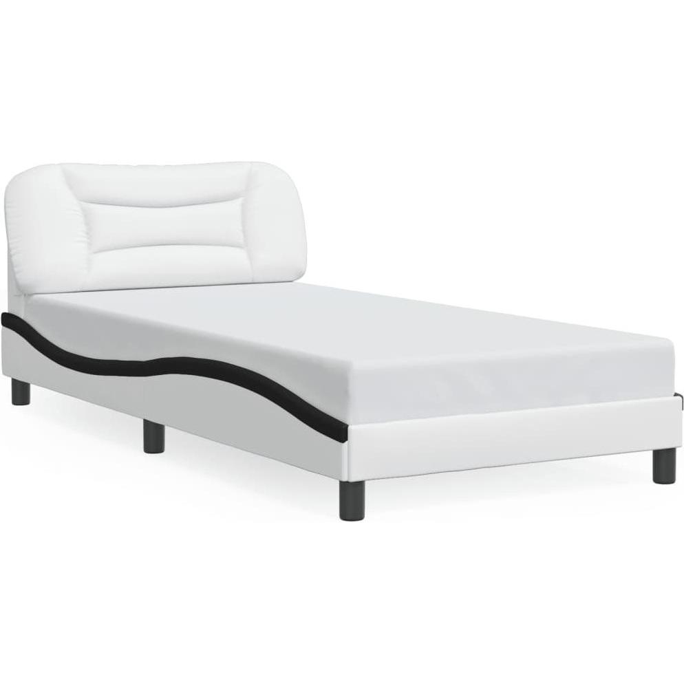 VidaXL, Bett, Bettgestell mit LED Kunstleder (100 x 200 cm)