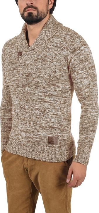 Actual product image Solid Phil Men's Jumper Chunky Knit Pullover With Shawl Collar Made Of 100% Cotton (XL)