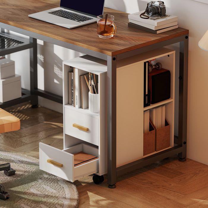 Actual product image Swisshandel24 Druckertisch, verstellbar, Rollen für Fax Scanner, 60x30x65cm, Weiss (60 x 30 x 65 cm)