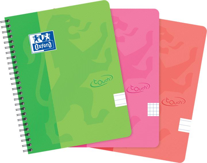 Image du produit Oxford Cahier à spirales Touch A5 ligné (A5, À rayures)