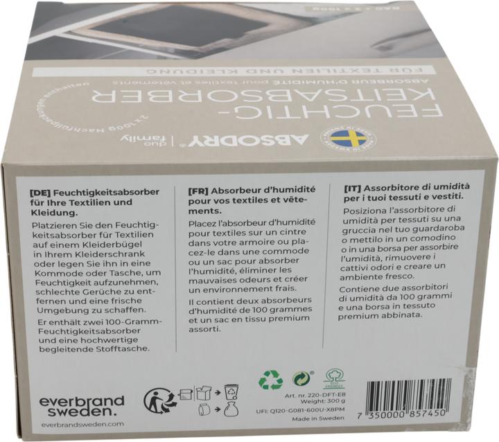 Immagine prodotto Absodry Duo Family Entfeuchter für Kleidung und Textilien, 2x 100 g