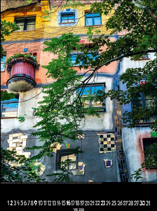 Produktbild Grosser Hundertwasser Architektur Kalender 2026 (65 x 49 cm)
