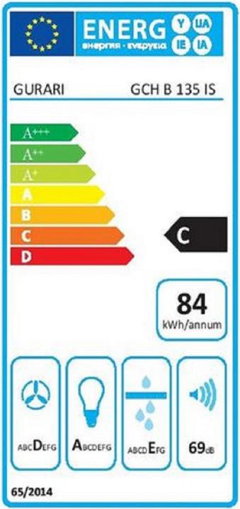 Label énergétique Gurari GCH B 135 IS (Hotte écran plat)