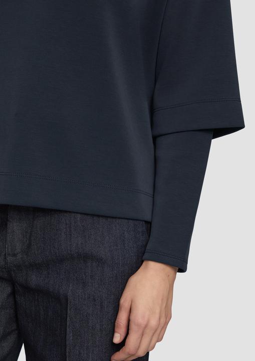 Produktbild S.Oliver Sweatshirt Loose Sweatshirt aus Scuba mit überschnittenen Schultern (40)