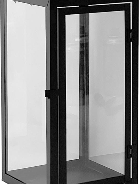 Actual product image Inda-Exclusiv Large garden lantern wind light black glass metal 54cm (1 x)